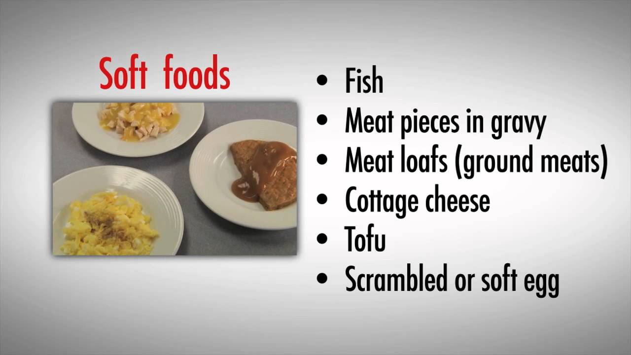 Variety of Mechanical Soft Diet Foods